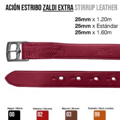 ACIÓN ESTRIBO ZALDI EXTRA 25mm - Color: Habana