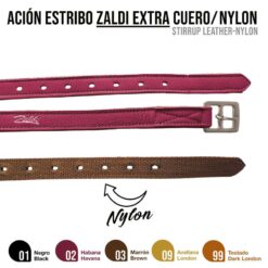 ACIÓN ESTRIBO ZALDI EXTRA CUERO/NYLON - Color: Habana