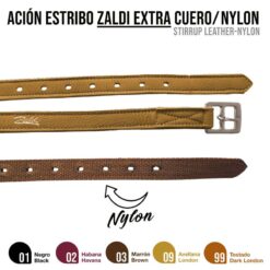 ACIÓN ESTRIBO ZALDI EXTRA CUERO/NYLON - Color: Tostado