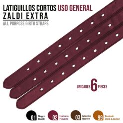 LATIGUILLOS CORTOS USO GENERAL ZALDI EXTRA 6uds - Color: Habana