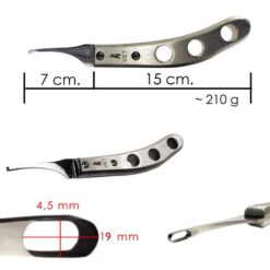 Alternative view of Legra Icar Vet de abcesos corte oval con mango de aluminio
