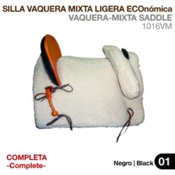 SILLA VAQUERA MIXTA LIGERA ECO. (COMPLETA) NEGRO -