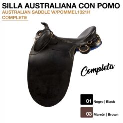 SILLA AUSTRALIANA CON POMO (COMPLETA) - Color: Negro