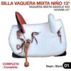 SILLA VAQUERA MIXTA NIÑO 13" (32cm) COMPLETA -