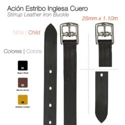 ACIÓN ESTRIBO INGLESA NIÑO 25mmx1.10M - Color: Negro