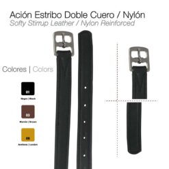 ACIÓN ESTRIBO DOBLE CUERO/NYLON - Color: Tostado