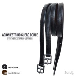 ACIÓN ESTRIBO CUERO DOBLE AZS-24 - Color: Negro