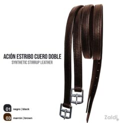 ACIÓN ESTRIBO CUERO DOBLE AZS-24 - Color: Marrón