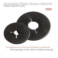 ARANDELA FILETE GOMA ABIERTA PONY NEGRO -