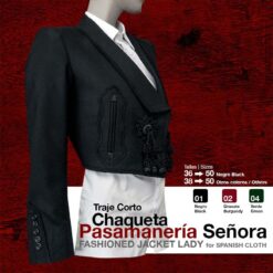 TRAJE CORTO CHAQUETA PASAMANERÍA SEÑORA - Color: Negro