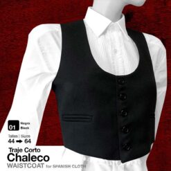 TRAJE CORTO CHALECO NEGRO - Talla: 54