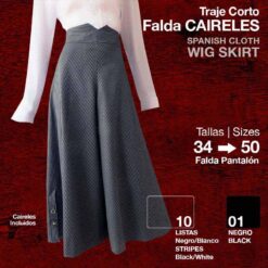 TRAJE CORTO FALDA CAIRELES - Color: Back/Blanco