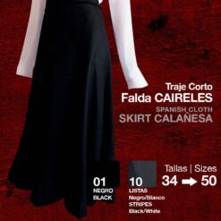TRAJE CORTO FALDA CALAÑESA - Color: Back/Blanco