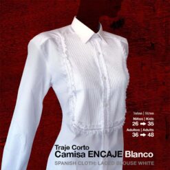 TRAJE CORTO CAMISA ENCAJE BLANCO - Color: Blanco