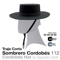 TRAJE CORTO SOMBRERO CORDOBÉS Nº112 - Color: Negro