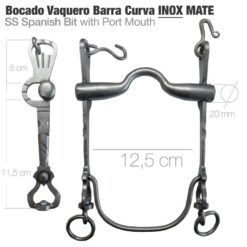 BOCADO VAQUERO BARRA CURVA 2D INOX MATE 12.5cm -