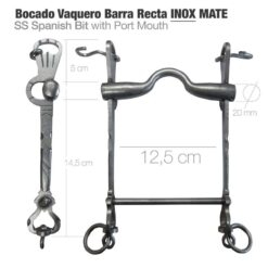 BOCADO VAQUERO BARRA RECTA CROMADO 12.5cm -