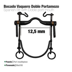 BOCADO VAQUERO DOBLE PORTAMOZO PAVONADO 12.5cm -