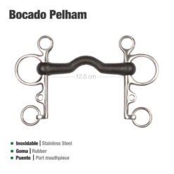 BOCADO PELHAM GOMA PUENTE ECONÓMICO INOX - Talla: 12