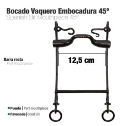 BOCADO VAQUERO EMBOCADURA 45º 3G PAVONADO 12.5cm -