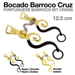 BOCADO BARROCO CRUZ - Color: Oro/Negro
