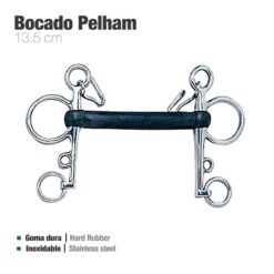 BOCADO PELHAM GOMA DURA INOX 21250R - Talla: 13