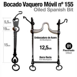 BOCADO VAQUERO MÓVIL BARRA RECTA Nº155 12.5cm -