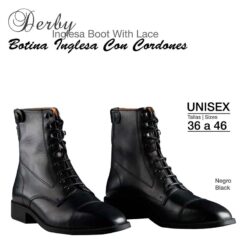 BOTINA INGLESA DERBY CORDONES NEGRO - Color: Negro