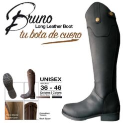 BOTA MONTAR CUERO BRUNO - Color: Negro