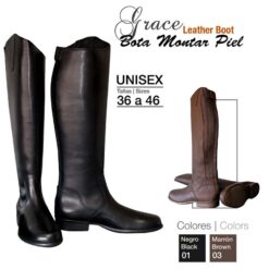 BOTA MONTAR GRACE PIEL - Color: Negro