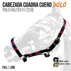 CABEZADA CUADRA CUERO POLO FI-2236 - Color: Marrón