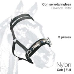 CABEZADA SERRETA INGLESA NYLON 4523PE - Color: Marrón