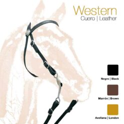 CABEZADA MONTAR WESTERN CUERO 1126 - Color: Tostado