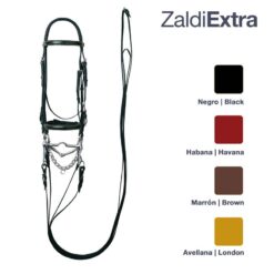 CABEZADA ZALDI EXTRA DOBLE RIENDA Nº125 - Color: Negro