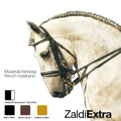 CABEZADA ZALDI EXTRA FRANCESA DOBLE RIENDA - Color: Negro