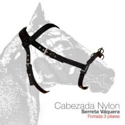 CABEZADA SERRETA VAQUERA FORRADA NYLON 3-pilares NEGRO -