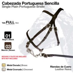 CABEZADA PORTUGUESA SENCILLA 327P3 - Color: Marrón