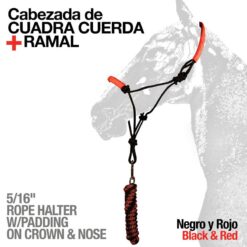 CABEZADA CUADRA CUERDA + RAMAL 722730-9 NEGRO/ROJO -