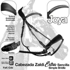 CABEZADA ZALDI EXTRA JOYA SENCILLA - Color: Negro