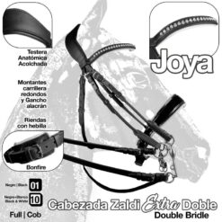 CABEZADA ZALDI EXTRA JOYA DOBLE - Color: Negro