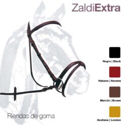 CABEZADA ZALDI EXTRA 204 RIENDAS GOMA - Color: Marrón