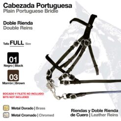 CABEZADA PORTUGUESA DOBLE 327P1 - Color: Negro