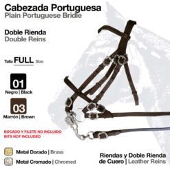 CABEZADA PORTUGUESA DOBLE 327P1 - Color: Marrón