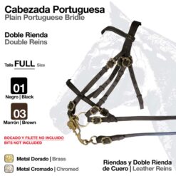 CABEZADA PORTUGUESA DOBLE 327P1 - Color: Marrón