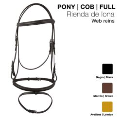 CABEZADA MONTAR RIENDA LONA MLI-RB - Color: Negro