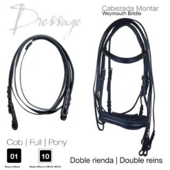 CABEZADA MONTAR DOMA DOBLE RIENDA S-112 - Color: Negro