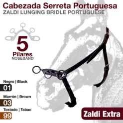CABEZADA SERRETA PORTUGUESA ZALDI EXTRA 5 pilares - Color: Marrón