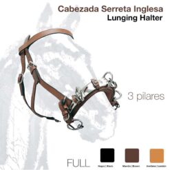 CABEZADA SERRETA INGLESA 3-pilares 627 - Color: Negro