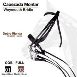 CABEZADA MONTAR DOBLE RIENDA S-2873 - Color: Negro
