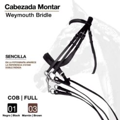 CABEZADA MONTAR SENCILLA S-2873S - Color: Negro